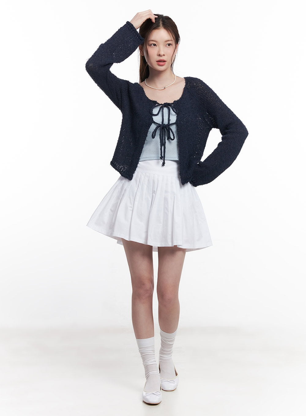 Cotton Pleated Mini Skirt CY519